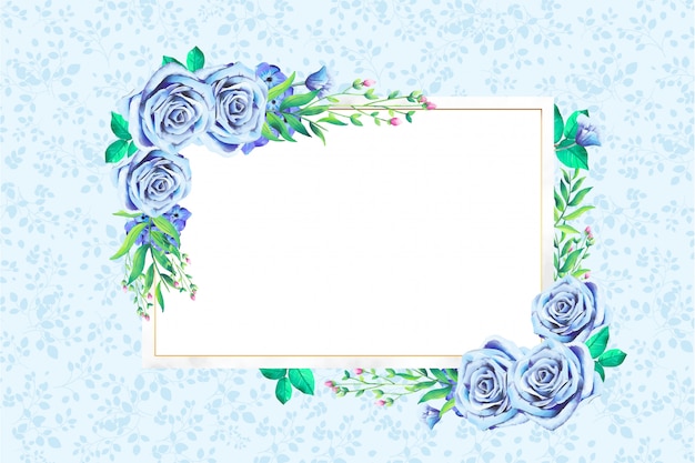 Modern waterverf bloemenkader Gratis Vector