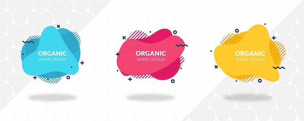 Moderne abstracte vorm samenstelling ontwerpset Premium Vector