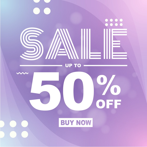 Moderne bannerachtergrond flash-verkoop 50% korting Premium Vector
