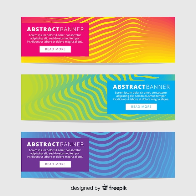 Moderne banners met abstract ontwerp Gratis Vector