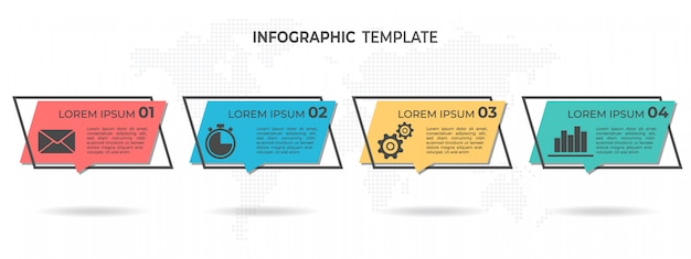 Moderne infographic 4 opties. Premium Vector