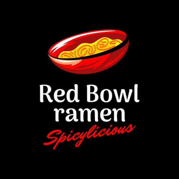 Moderne kruidige ramen in rood komembleem op donkere achtergrond Premium Vector