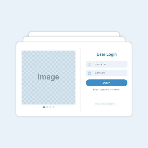 Moderne login ui ontwerpsjabloon Premium Vector