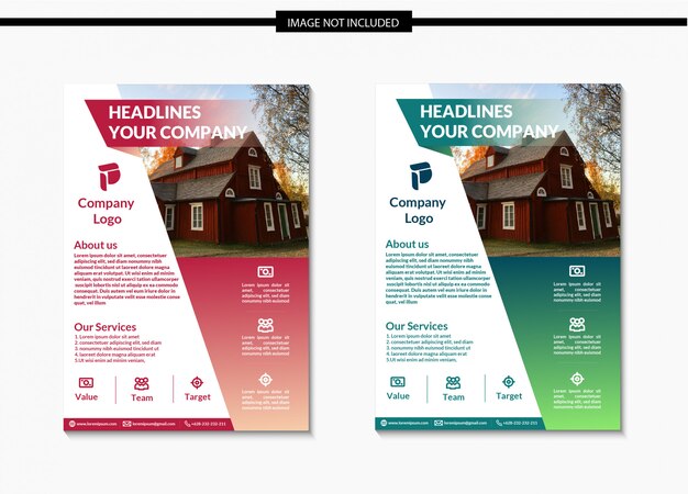 Moderne onroerend goed flyer sjabloonontwerp Premium Vector