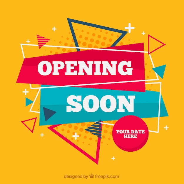 Moderne opening snel compositie met platte ontwerp Gratis Vector