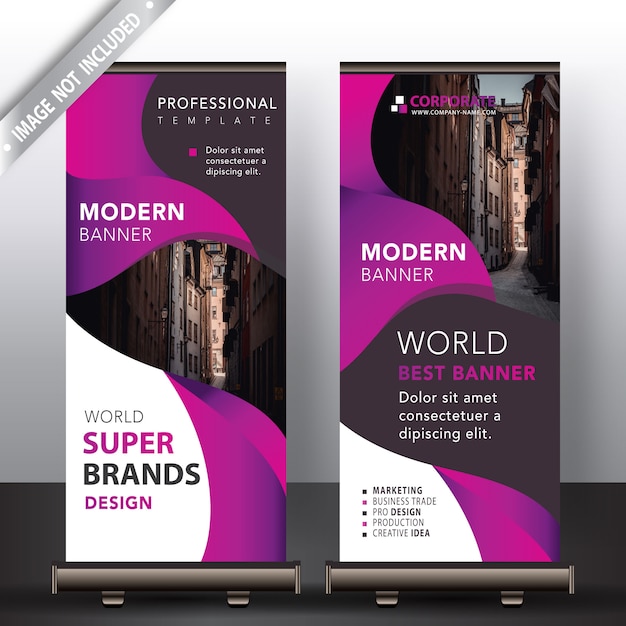 Download Moderne roll-up banner mock up | Gratis Vector