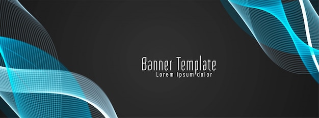 Moderne stijlvolle kleurrijke golvende banner Gratis Vector