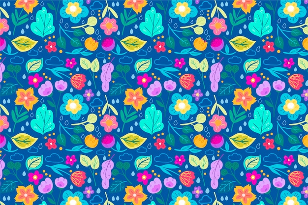 Modieus patroon in ditsy kleine bloemen Gratis Vector