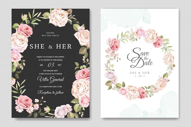 Mooi bloemenframe voor multifunctionele achtergrond Premium Vector