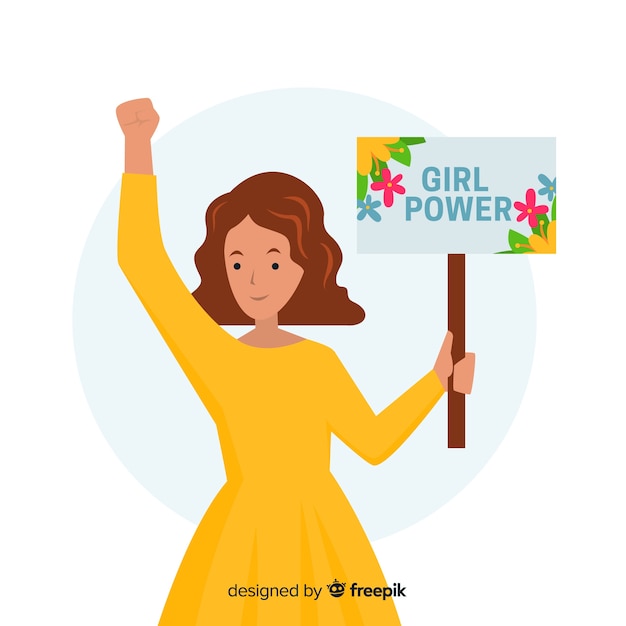 Mooi feminismeconcept met vlak ontwerp Gratis Vector