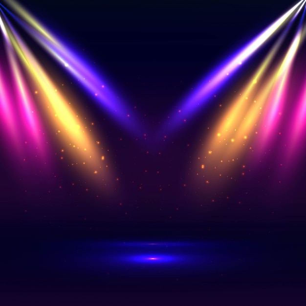 Mooi stadium met kleurrijke lichtenachtergrond Gratis Vector