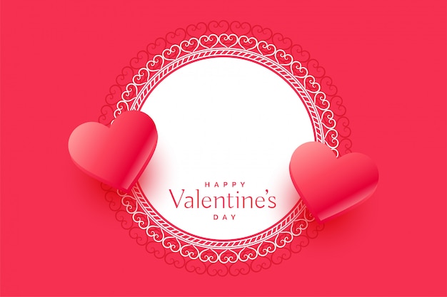 Mooie de dagharten die van valentijnskaarten met tekstruimte begroeten Gratis Vector
