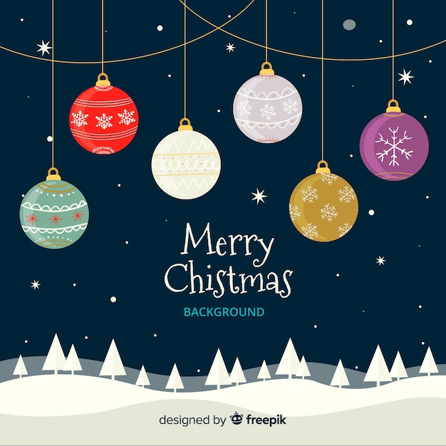 Mooie kerst achtergrond | Gratis Vector