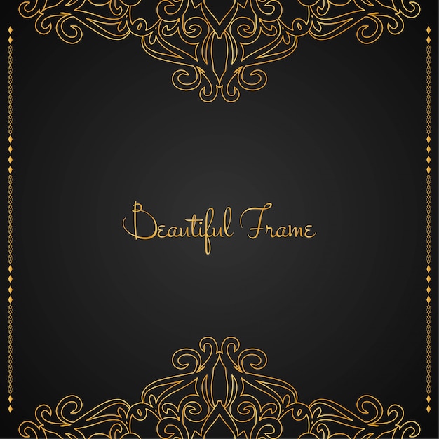 Mooie luxe gouden frame achtergrond Gratis Vector