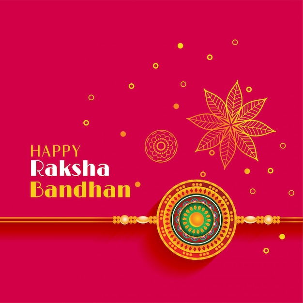 Mooie raksha-bandhan-groet met decoratief ontwerp Gratis Vector