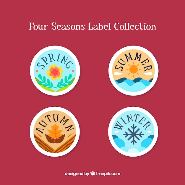 Mooie set seizoenen badges Gratis Vector