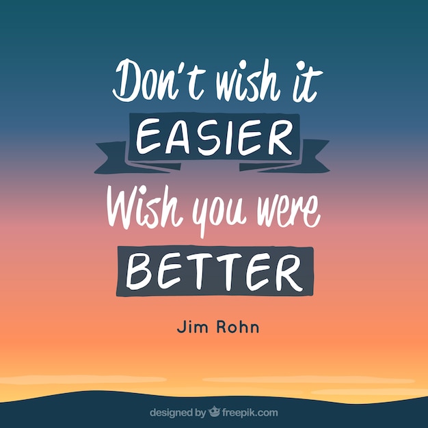 Motivatie citaat met landschap Gratis Vector