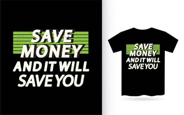 Motiverende citaat over geld belettering ontwerp voor t