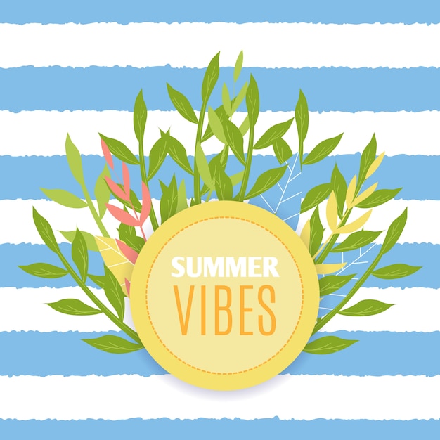 Motiverende citaat zomer vibes vlakke afbeelding. naadloze achtergrond Premium Vector
