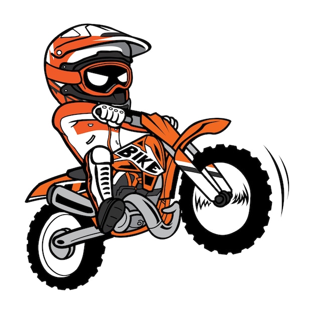 Motocross motorfiets jump cartoon | Premium Vector