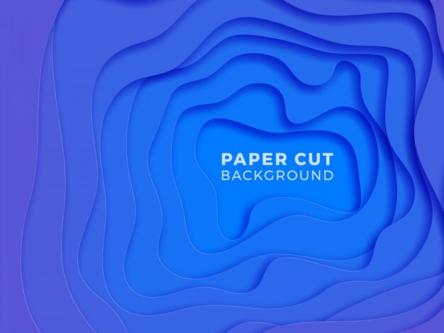 Multi-layer kleurrijke realistische papercutachtergrond. Premium Vector