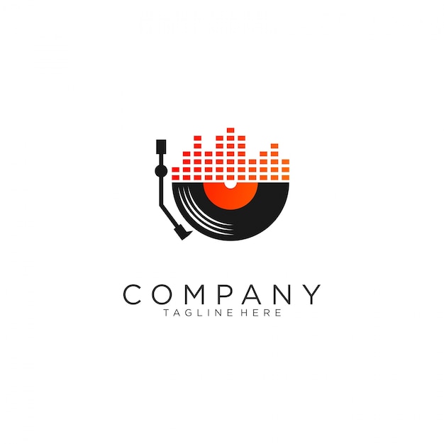Muziek Logo Ontwerpen Premium Vector