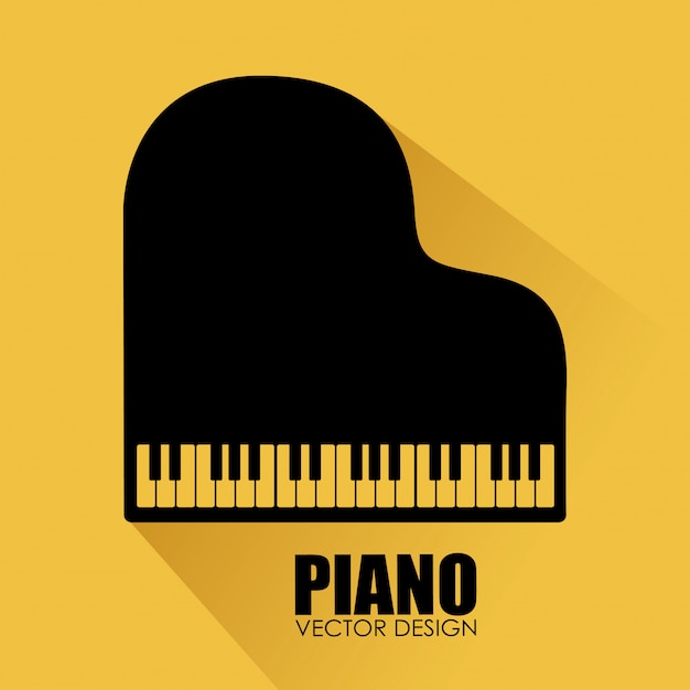 Muziek ontwerp gele illustratie Gratis Vector
