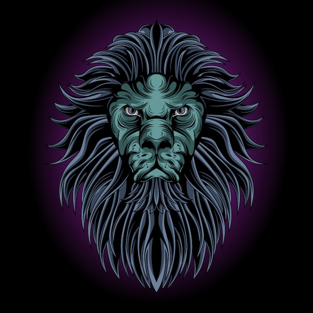 Mystieke leeuwenkop Premium Vector