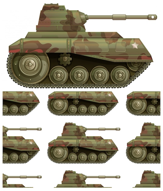 Naadloos tankpatroon dat op wit wordt geïsoleerd Gratis Vector