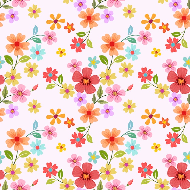 Naadloze kleurrijke bloemen Premium Vector