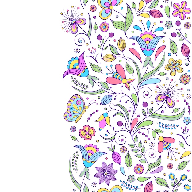 Naadloze patroon met abstracte bloemen Premium Vector