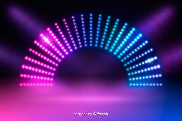 Neonlichten fase achtergrond Gratis Vector