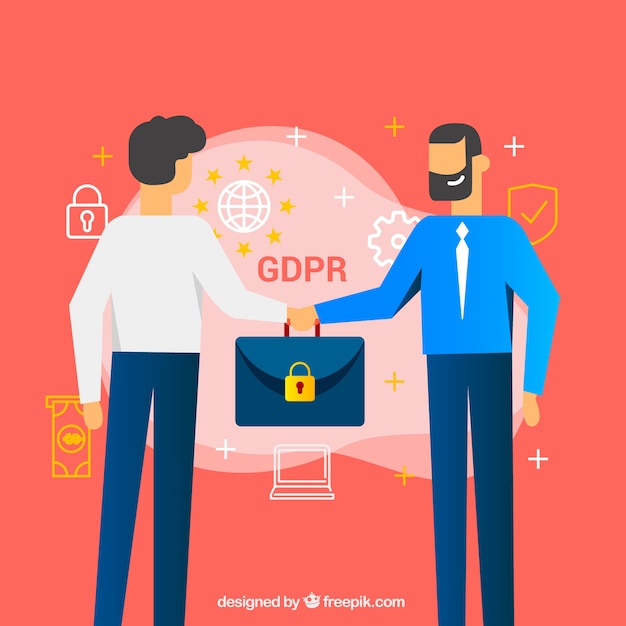 Nieuw gdpr-concept met plat ontwerp Gratis Vector