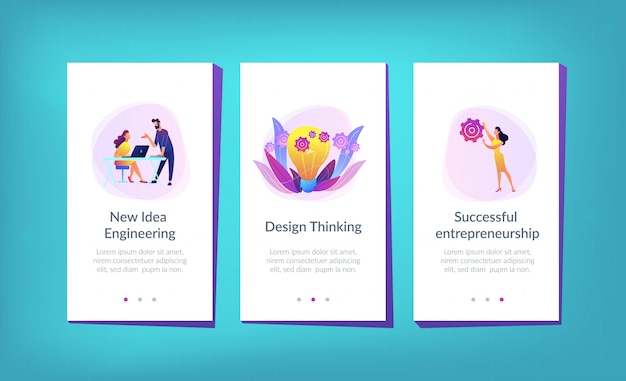 Nieuw idee engineering app interface sjabloon Premium Vector