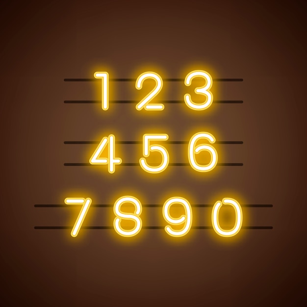 Nummer 0-9 cijfer systeemvector Gratis Vector