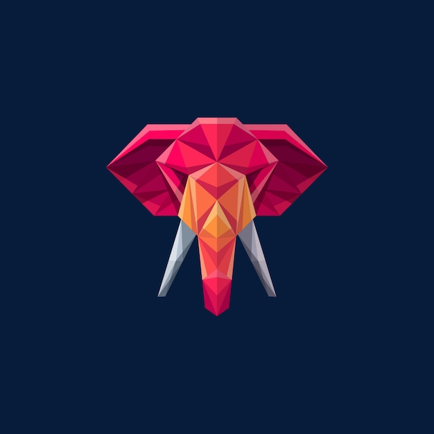 Olifant geometrisch ontwerp illustratie vector sjabloon Premium Vector
