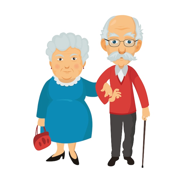 Oma en opa samen | Premium Vector