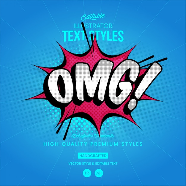 Omg-tekststijl Premium Vector