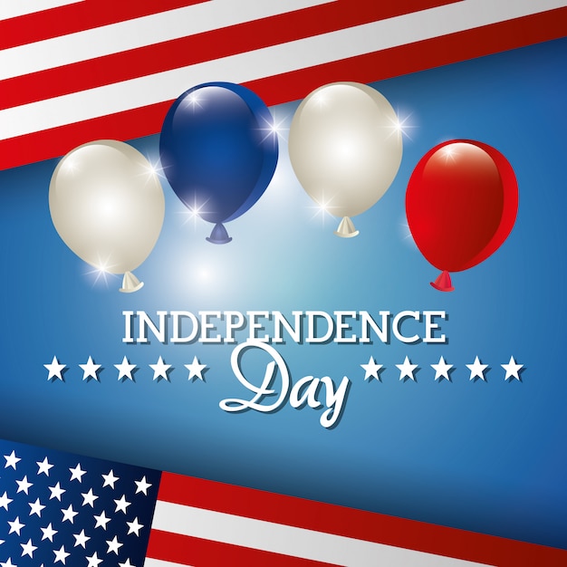 Onafhankelijkheidsdag 4 juli viering in de verenigde staten van amerika Gratis Vector