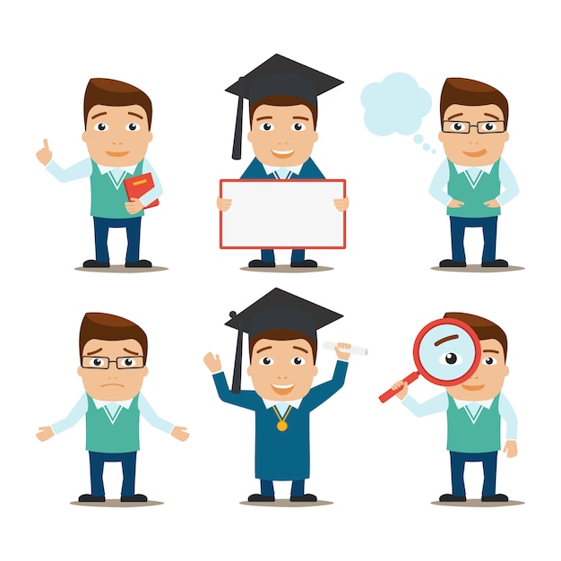 Onderwijs tekens instellen Premium Vector