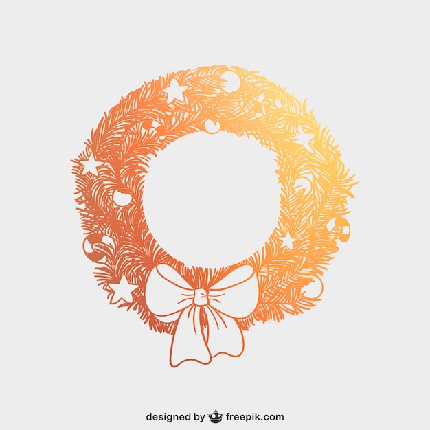 Oranje kerst guirlande Gratis Vector