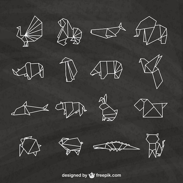 Download Origami dieren pak | Premium Vector