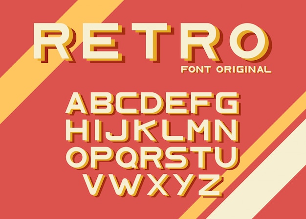 Originele Retro Lettertype Sjabloon Gratis Vector