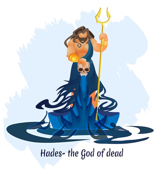Oude griekse god, koning van dode hades of aidis Premium Vector