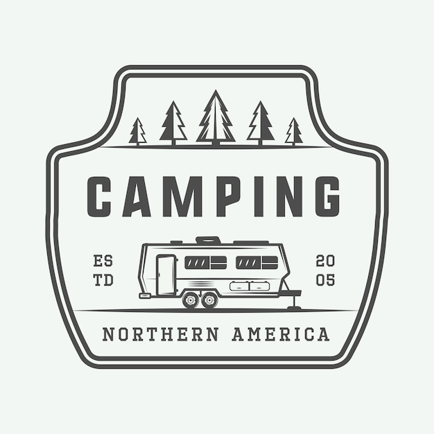 Outdoor campinglogo Premium Vector