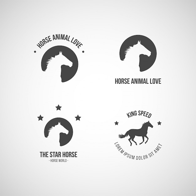 Paard Logo Ontwerp Premium Vector