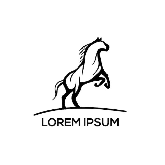 Paard Logo Ontwerp Premium Vector