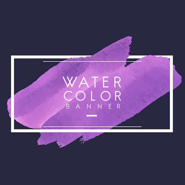 Paarse aquarel banner ontwerp vector Gratis Vector