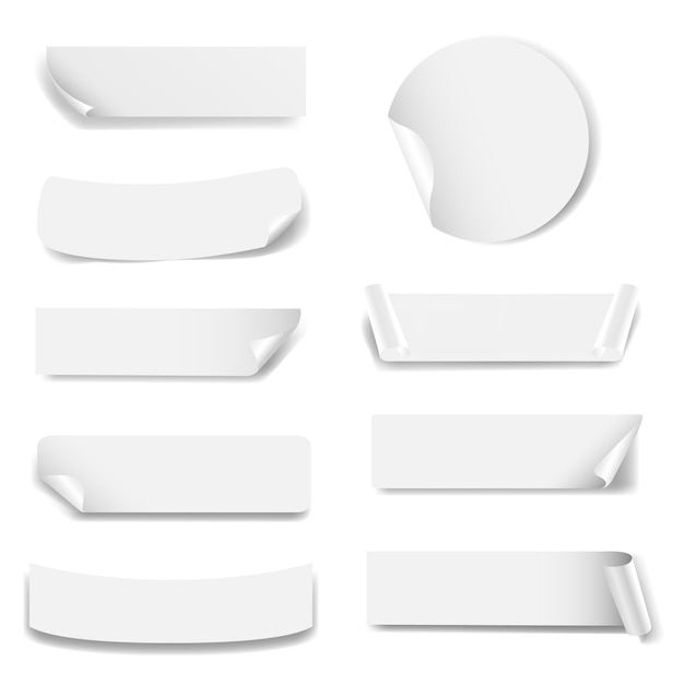 Papieren label geïsoleerd witte achtergrond Premium Vector