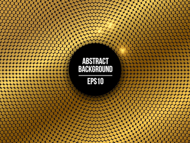 Partij gouden gestippelde mozaïek abstracte achtergrond Premium Vector
